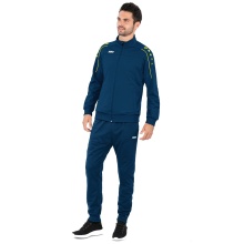 JAKO Trainingsanzug Polyester Classico (Jacke und Hose, 100% Polyester) dunkelblau/gelb Herren