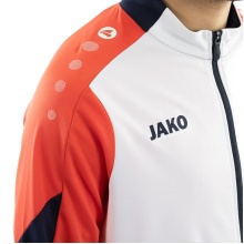 JAKO Trainingsanzug Polyester Dynamic (Jacke und Hose, sportiver Schnitt) weiss/coralrot/marineblau Kinder