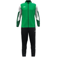 JAKO Trainingsanzug Polyester Dynamic (Jacke und Hose, sportiver Schnitt) grün/weiss/dunkelgrün Kinder