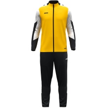 JAKO Trainingsanzug Polyester Dynamic (Jacke und Hose, sportiver Schnitt) gelb/weiss/schwarz Kinder