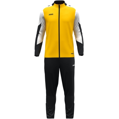 JAKO Trainingsanzug Polyester Dynamic (Jacke und Hose, sportiver Schnitt) gelb/weiss/schwarz Kinder