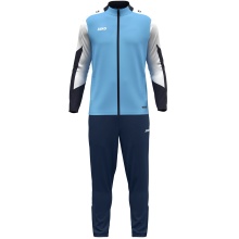 JAKO Trainingsanzug Polyester Dynamic (Jacke und Hose, sportiver Schnitt) himmelblau/weiss/marineblau Kinder