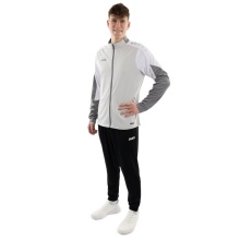 JAKO Trainingsanzug Polyester Dynamic (Jacke und Hose, sportiver Schnitt) hellgrau/weiss/grau Herren