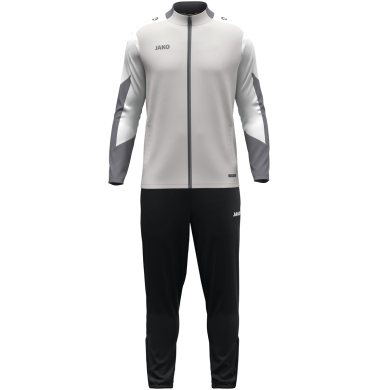 JAKO Trainingsanzug Polyester Dynamic (Jacke und Hose, sportiver Schnitt) hellgrau/weiss/grau Kinder