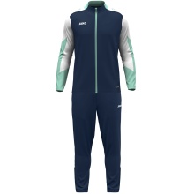 JAKO Trainingsanzug Polyester Dynamic (Jacke und Hose, sportiver Schnitt) marineblau/weiss/mintgrün Kinder
