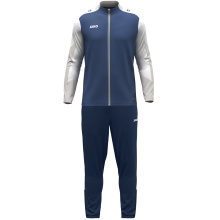 JAKO Trainingsanzug Polyester Dynamic (Jacke und Hose, sportiver Schnitt) nachtblau/weiss/hellgrau Kinder