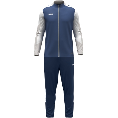 JAKO Trainingsanzug Polyester Dynamic (Jacke und Hose, sportiver Schnitt) nachtblau/weiss/hellgrau Kinder
