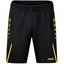 JAKO Trainingshose (Short) Challenge - Double-Stretch-Knit, Seitentaschen mit Reissverschluss - schwarz/gelb Jungen