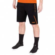 JAKO Trainingshose (Short) Challenge - Double-Stretch-Knit, Seitentaschen mit Reissverschluss - schwarz/orange Herren