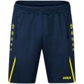 JAKO Trainingshose (Short) Challenge - Double-Stretch-Knit, Seitentaschen mit Reissverschluss - dunkelblau/gelb Jungen