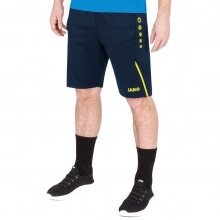 JAKO Trainingshose (Short) Challenge - Double-Stretch-Knit, Seitentaschen mit Reissverschluss - dunkelblau/gelb Herren