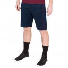 JAKO Trainingshose (Short) Challenge - Double-Stretch-Knit, Seitentaschen mit Reissverschluss - dunkelblau/rot Herren