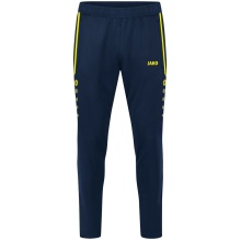 JAKO Trainingshose Pant Allround (Polyester-Terry, hoher Tragekomfort) lang marineblau/gelb Kinder