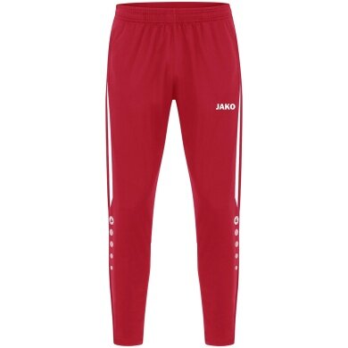 JAKO Trainingshose (Polyesterhose) Power (elastisch, Seitentaschen mit Reißverschluss) lang rot/weiss Herren