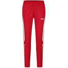 JAKO Trainingshose (Polyesterhose) Power (elastisch, Seitentaschen mit Reißverschluss) lang rot/weiss Damen