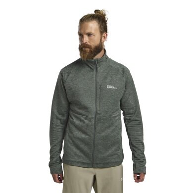 Jack Wolfskin Fleecejacke Taiga Full Zip (elastische Bünd) grün Herren