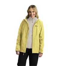 Jack Wolfskin Ganzjahresjacke Moonrise 3in1 2025 (wasser- winddicht, mit Fleece-Innenjacke) lemongelb Damen