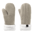 Jack Wolfskin Winterhandschuhe (Fäustling) Highloft Knit Mitten (aus weichem Sherpafleece, warm) grau Damen