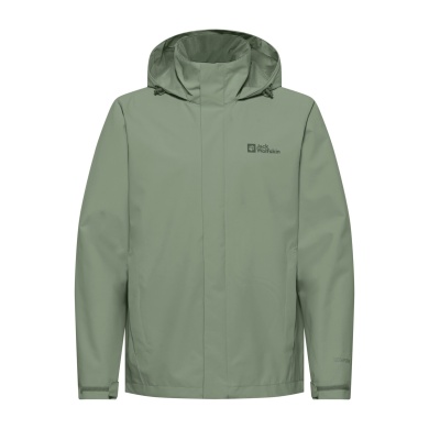Jack Wolfskin Regenjacke Trailtime 2-Lagen (wasserdicht, atmungsaktiv) hellgrün Herren