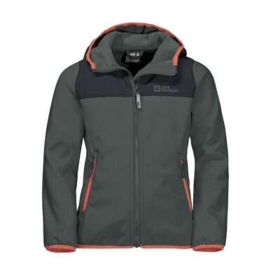 Jack Wolfskin Softshelljacke Fourwinds (wind-& wasserabweisend) dunkelgrün Kinder