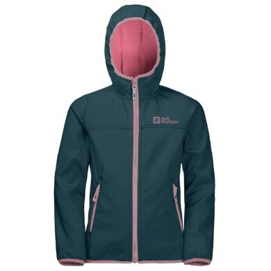 Jack Wolfskin Softshelljacke Fourwinds (wind-& wasserabweisend) dunkelblau/pink Mädchen/Jugendliche