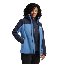 Jack Wolfskin Übergangs-Wanderjacke Wild Places 3in1 (wasserdicht, winddicht) blau/navyblau Damen