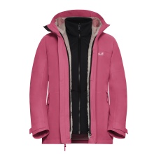 Jack Wolfskin Übergangs-Wanderjacke Wild Places 3in1 (wasserdicht, winddicht) pink Damen