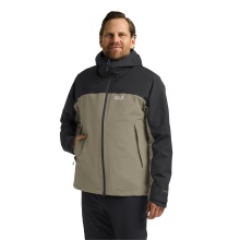 Jack Wolfskin Übergangs-Wanderjacke Wild Places 3in1 (wasserdicht, winddicht) grau/hellbraun Herren
