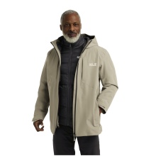 Jack Wolfskin Übergangs-Wanderjacke Icecape Down 3in1 (wasserdicht, winddicht, atmungsaktiv) beige Herren