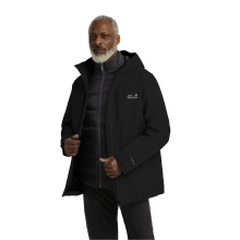 Jack Wolfskin Übergangs-Wanderjacke Icecape Down 3in1 (wasserdicht, winddicht, atmungsaktiv) schwarz Herren