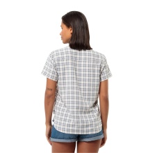 Jack Wolfskin Wanderbluse Febla Shirt (feuchtigkeitsregulierend, atmungsaktiv) Kurzarm nachtblau/weiss Damen