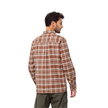 Jack Wolfskin Langarmhemd Bergweg Shirt mit Brusttasche (Flanellhemd, Bio-Baumwolle) rot/braun Herren