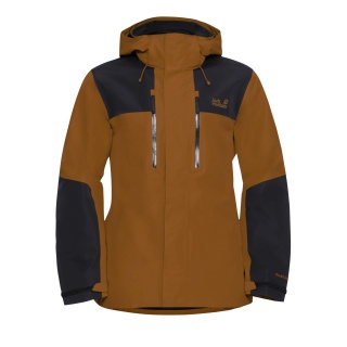 Jack Wolfskin Wanderjacke-/Regenjacke Jasper 2-Lagen (Wetterschutzjacke, wasserdicht, winddicht) orange/schwarz Herren
