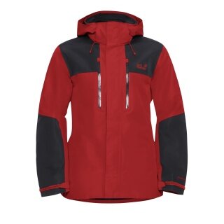 Jack Wolfskin Wanderjacke-/Regenjacke Jasper 2-Lagen (Wetterschutzjacke, wasserdicht, winddicht) rot/schwarz Herren
