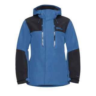 Jack Wolfskin Wanderjacke-/Regenjacke Jasper 2-Lagen (Wetterschutzjacke, wasserdicht, winddicht) blau/schwarz Herren