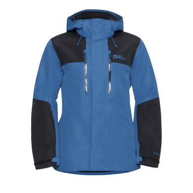 Jack Wolfskin Wanderjacke-/Regenjacke Jasper 2-Lagen (Wetterschutzjacke, wasserdicht, winddicht) blau/schwarz Herren