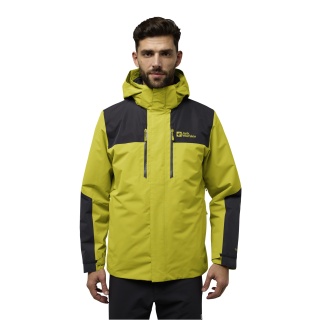 Jack Wolfskin Winterjacke Jasper 3in1 2025 (wasser-winddicht, atmungsaktiv, warm) gelb/schwarz Herren
