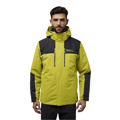Jack Wolfskin Winterjacke Jasper 3in1 2025 (wasser-winddicht, atmungsaktiv, warm) gelb/schwarz Herren