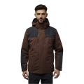 Jack Wolfskin Winterjacke Jasper 3in1 2025 (wasser-winddicht, atmungsaktiv, warm) braun/schwarz Herren