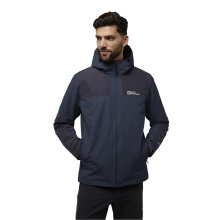 Jack Wolfskin Winterjacke Jasper 2025 (sehr wasser- und winddicht, atmungsaktiv) nachtblau/skyblau Herren