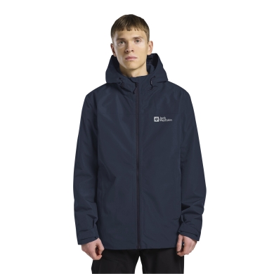 Jack Wolfskin Winterjacke Taubenberg 3in1 2025 (wasser- und winddicht, Fleece-Innenjacke) nachtblau/skyblau Herren