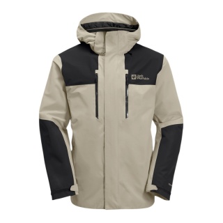 Jack Wolfskin Wanderjacke-/Regenjacke Jasper 2-Lagen (Wetterschutzjacke, wasserdicht, winddicht) stonegrau Herren