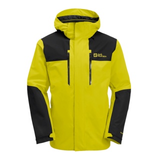 Jack Wolfskin Wanderjacke-/Regenjacke Jasper 2-Lagen (Wetterschutzjacke, wasserdicht, winddicht) gelb/schwarz Herren