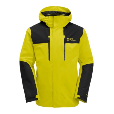 Jack Wolfskin Wanderjacke-/Regenjacke Jasper 2-Lagen (Wetterschutzjacke, wasserdicht, winddicht) gelb/schwarz Herren
