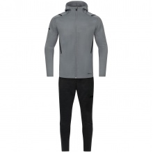 JAKO Freizeitanzug Challenge mit Kapuze (Jacke und Hose, sportiver Schnitt) grau/schwarz Jungen