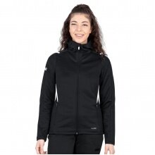 JAKO Freizeitjacke Challenge mit Kapuze (100% Polyester) schwarz/weiss Damen