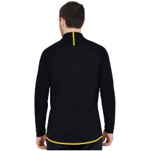 JAKO Langarmshirt Ziptop Challenge - Fleece-Innenseite, Zip-Reissverschluss - schwarz/gelb Herren