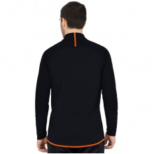 JAKO Langarmshirt Ziptop Challenge - Fleece-Innenseite, Zip-Reissverschluss - schwarz/orange Herren