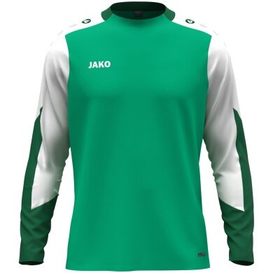 JAKO Sport-Langarmshirt Dynamic (Polyester-Eyelet) grün/weiss/dunkelgrün Kinder