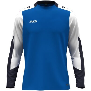 JAKO Sport-Langarmshirt Dynamic (Polyester-Eyelet) royalblau/weiss/marineblau Kinder